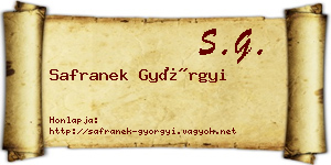Safranek Györgyi névjegykártya